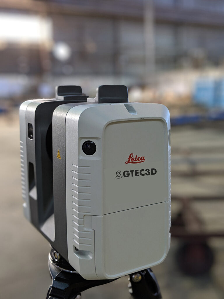 GTEC3D-owned Leica Geosystems RTC360 laser scanner on tripod, high-speed 3D scanner accurate to 3 mil.