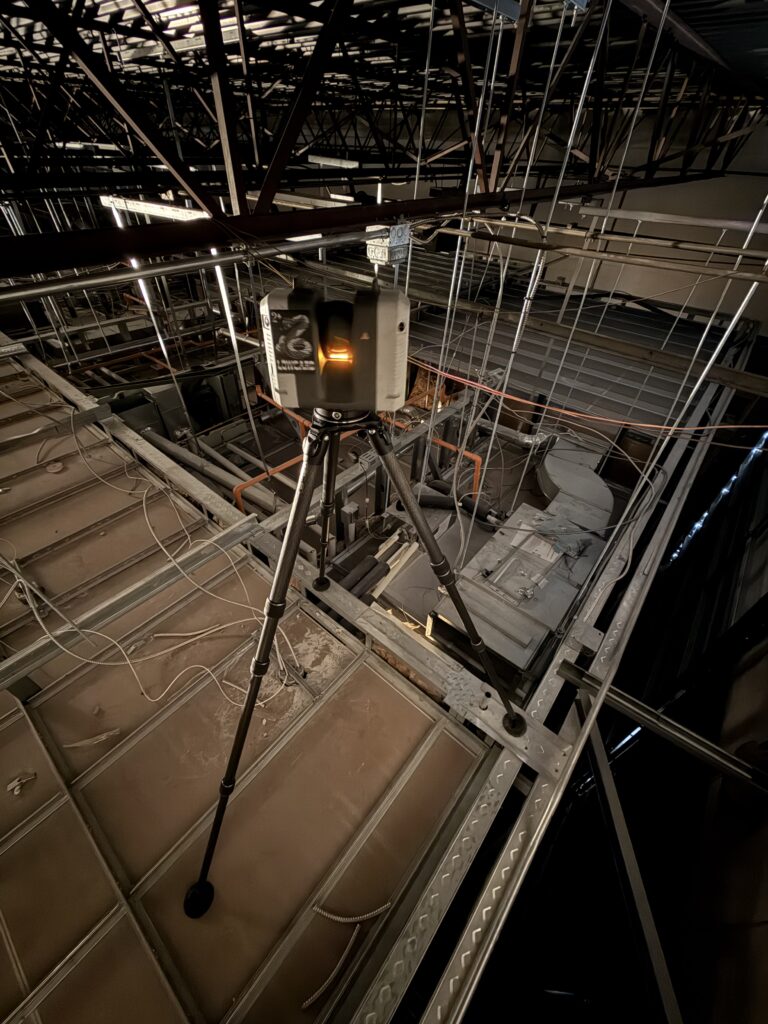 GTEC3D laser scanner performing as-built verification on mock-up apartment and hotel room interiors in Nashville, Tennessee.